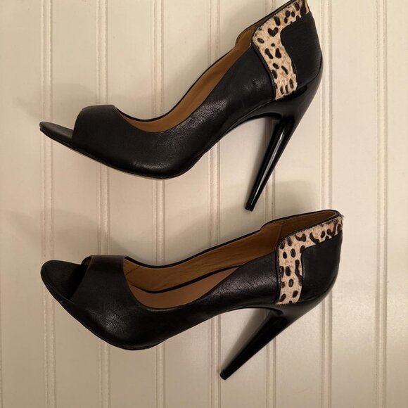 L.A.M.B. Shoes - LAMB Black Dora Stiletto Peep Toe Heels